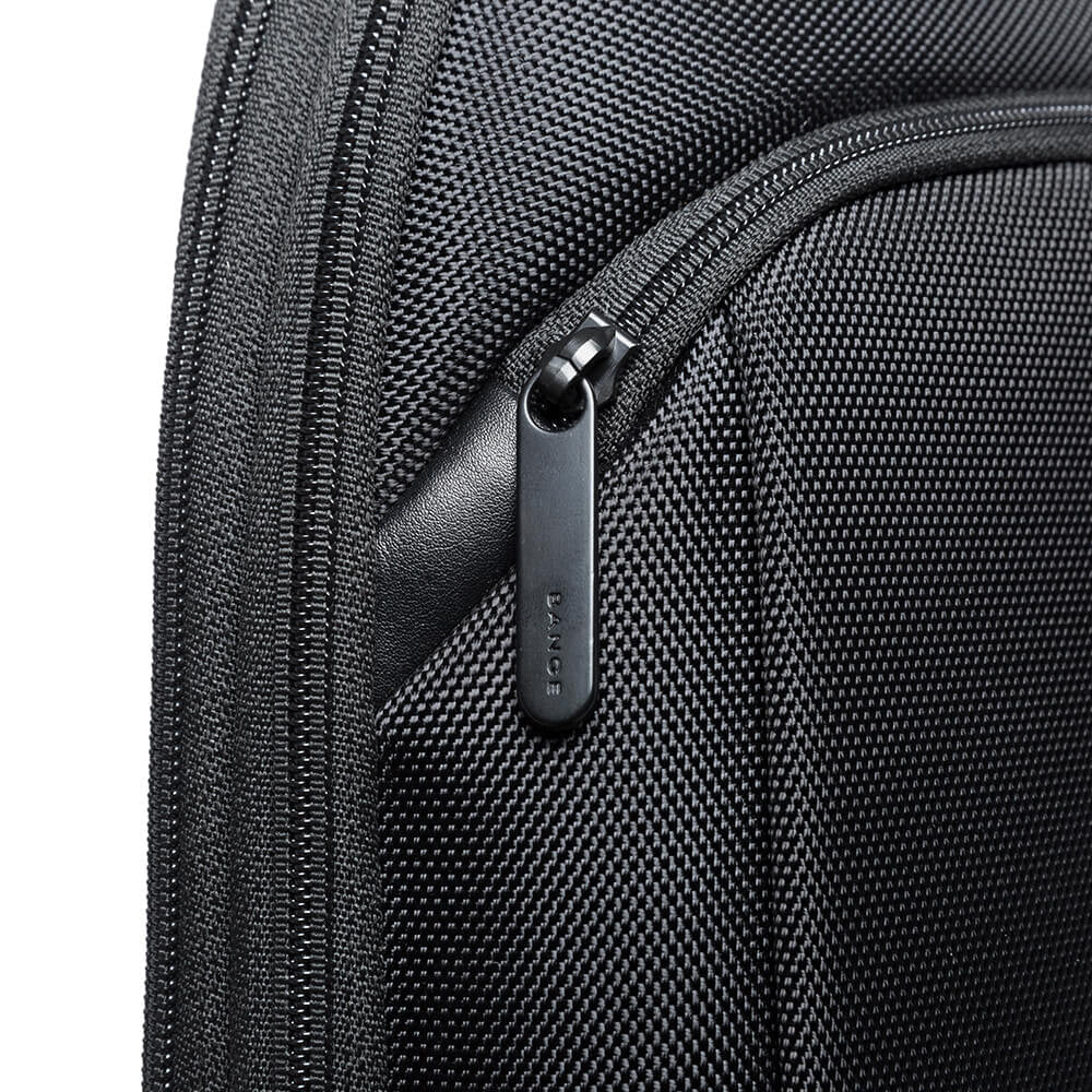 حقيبة ظهر بانجي 77115 سوبر سليم للابتوب قابلة للتوسعة - اسود | BANGE 77115 Super Slim Expandable Laptop Backpack - Black