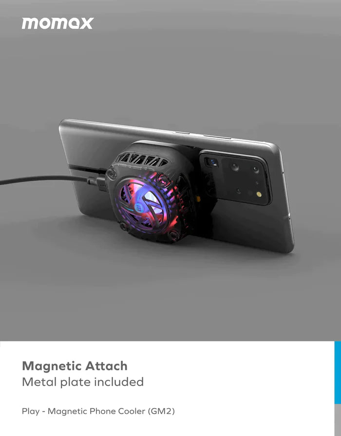 Momax Play RGB Magnetic Phone Cooler - مبرد الهاتف المغناطيسي من موماكس
