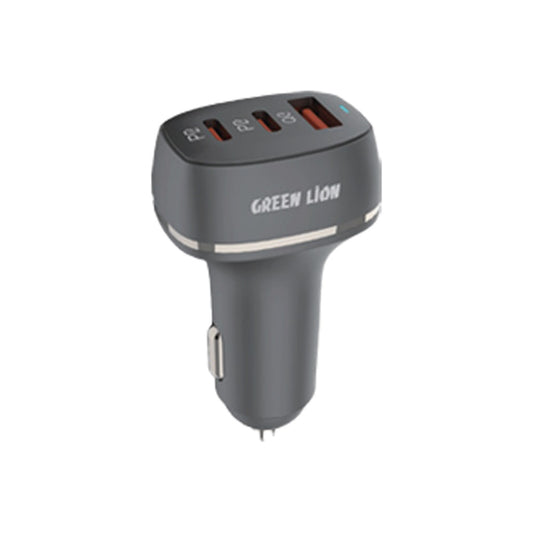 شاحن سيارة جرين لايون بمنفذين PD ومنفذ QC باجمالي طاقة 50 واط | Green Lion Car Charger QC + PD + PD 50W.