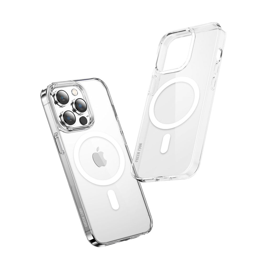 Green Lion 360° Anti-Shock Magnetic Case for iPhone 14 Clear - كفر جرين ليون الشفاف المغناطيسي 360° مضاد للصدمات – آيفون 14