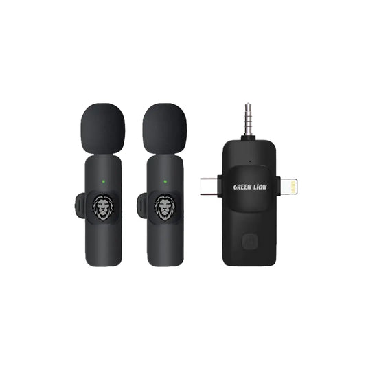 Green Lion 3 in  Microphone Type-C / Lightning / Aux - مايكروفون جرين ليون 3 في 1  تايب سي / لايتننغ / اوكس