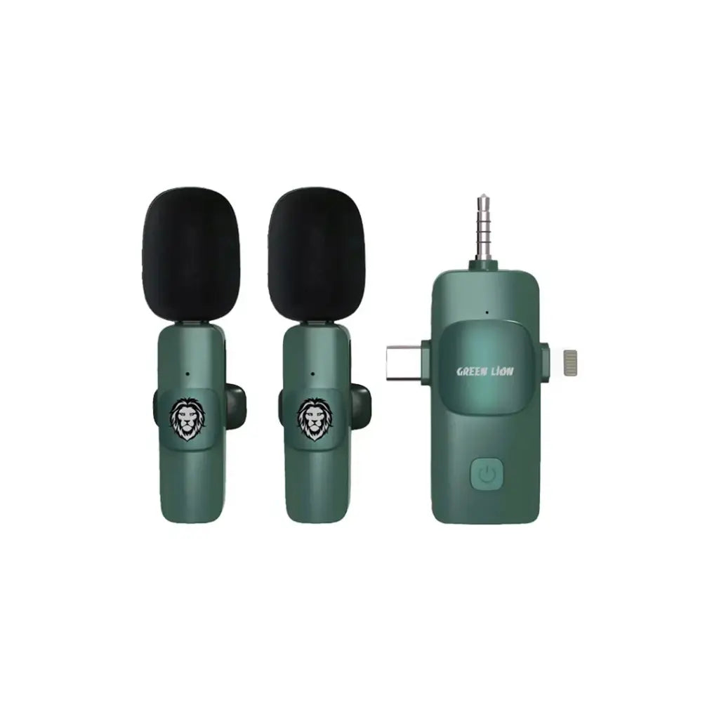 Green Lion 3 in  Microphone Type-C / Lightning / Aux - مايكروفون جرين ليون 3 في 1  تايب سي / لايتننغ / اوكس