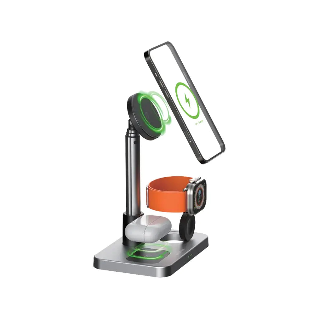 Green Lion 3 in 1 Telescopic Wireless Charger - شاحن جرين ليون اللاسلكي التلسكوبي 3 في 1