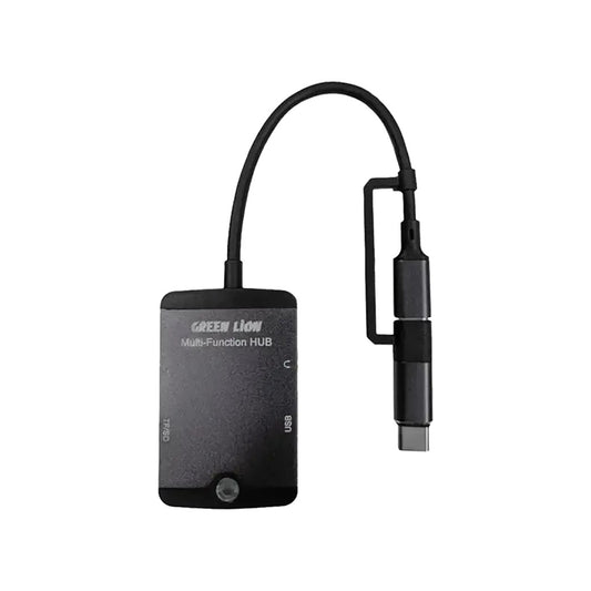 Green Lion 5 in 1 Mini MultiFunction Hub ( Type-C/Lightning/SD/TF/AUX/USB ) - محور جرين ليون 5 في 1 متعدد الوظائف