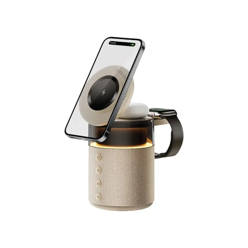 Green Lion 5 in 1 Wireless Charger - شاحن لاسلكي متعدد الاستخدامات 5 في 1 جرين ليون
