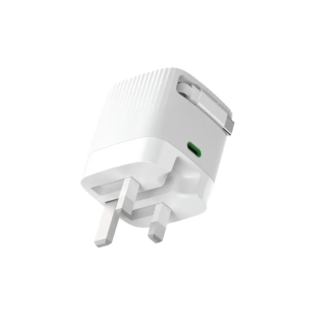 Green Lion Gan Adapter 65W Retractable Cable PD 3.0 - محول جرين ليون غان 65واط للشحن السريع لجميع الأجهزة