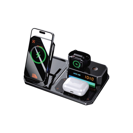 Green Lion 6 in 1 Multifunctional Wireless Charger - شاحن لاسلكي جرين ليون 6 في 1 متعدد الوظائف