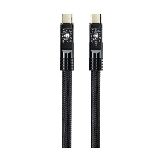 كيبل جرين لايون مضفر يو اس بي سي الى يو اس بي سي باضائة LED وقدرة شحن 60 واط - اسود | Green Lion LED Braided USB-C to USB-C Cable 60W - Black