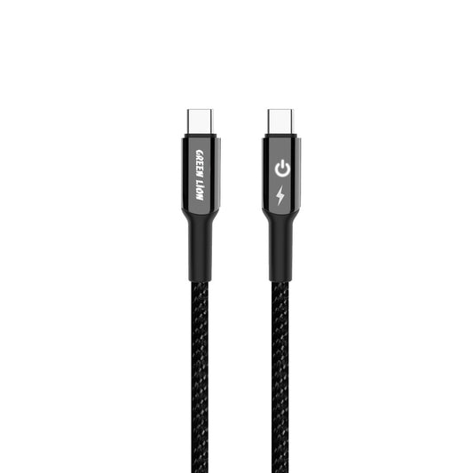 كيبل جرين لايون يو اس بي سي الى يو اس بي سي بقدرة 60 واط وطول 1 متر - اسود | Green Lion USB-C to USB-C Braided Cable 60W 1M - Black