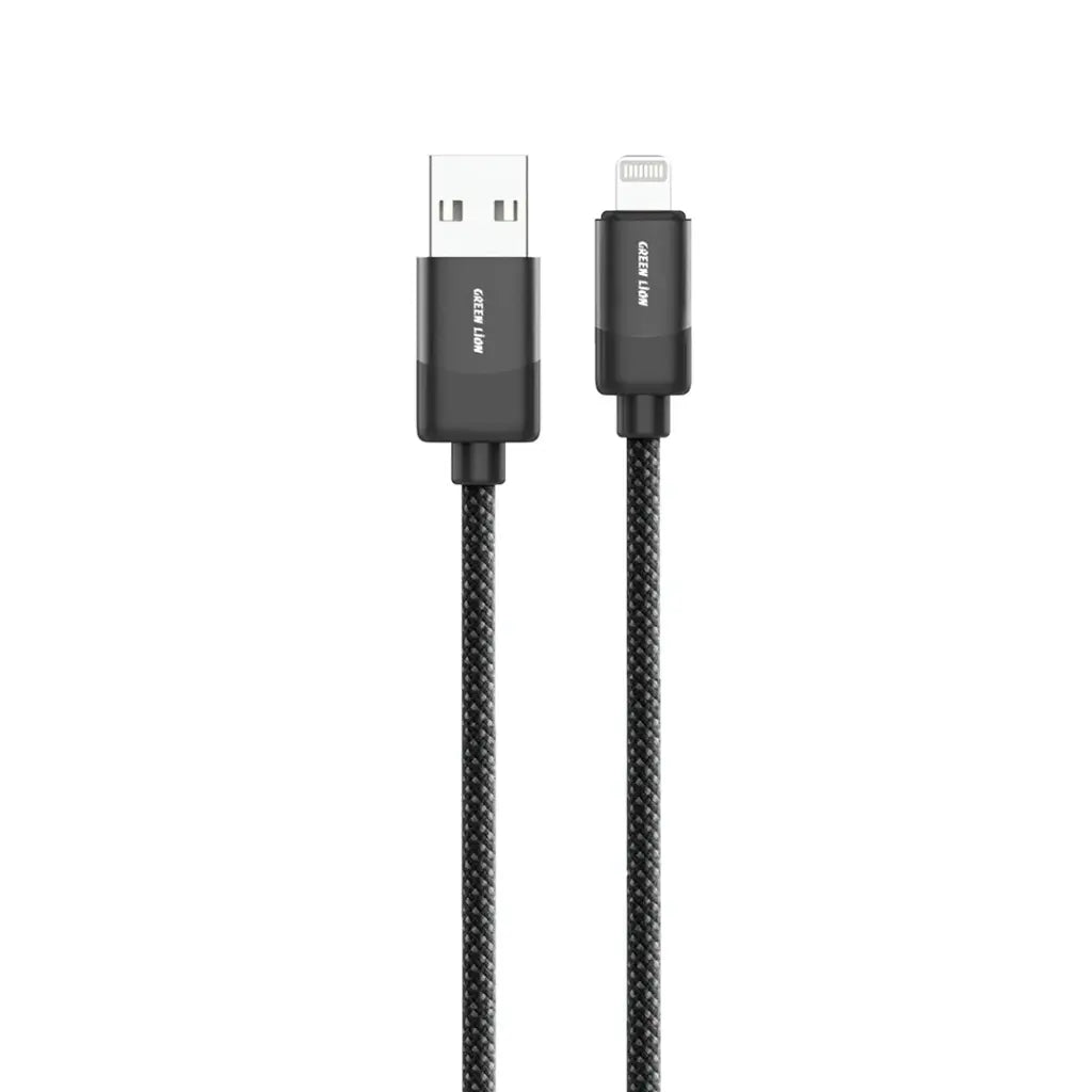 Green Lion USB - A to Lightning Braided Cable 12W - كابل جرين ليون يو اس بي أ الى لايتننج 12 واط طول 1 متر