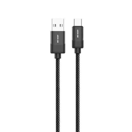 Green Lion USB-A to USB-C Braided Cable 15W - كابل جرين ليون يو اس بي أ الى تايب سي 15 واط طول 1 متر