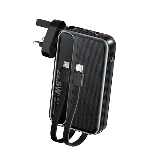 Green Lion Charge Mate Power Bank 10000 mAh PD 22.5W - Black - جرين ليون تشارج ميت باور بنك سعة 10000 مللي امبير- اسود