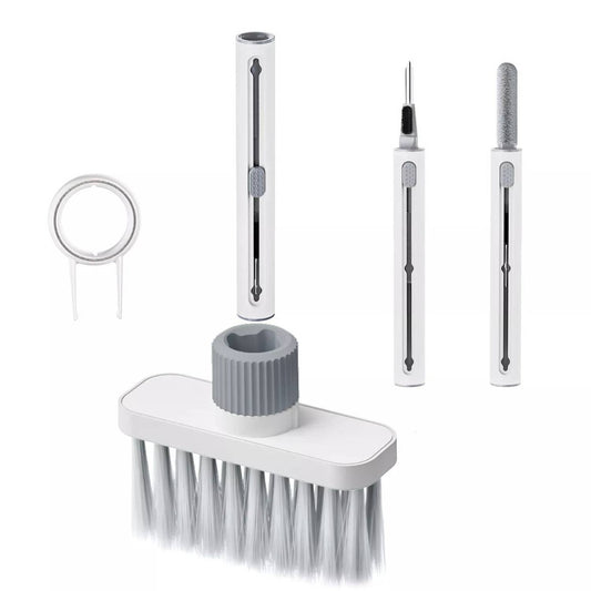 فرشاة التنظيف للاجهزة الالكترونية 5 في 1 من جرين لايون, متعددة الوضائف - ابيض | Green Lion 5 in 1 Multifunctional Cleaning Brush – White.