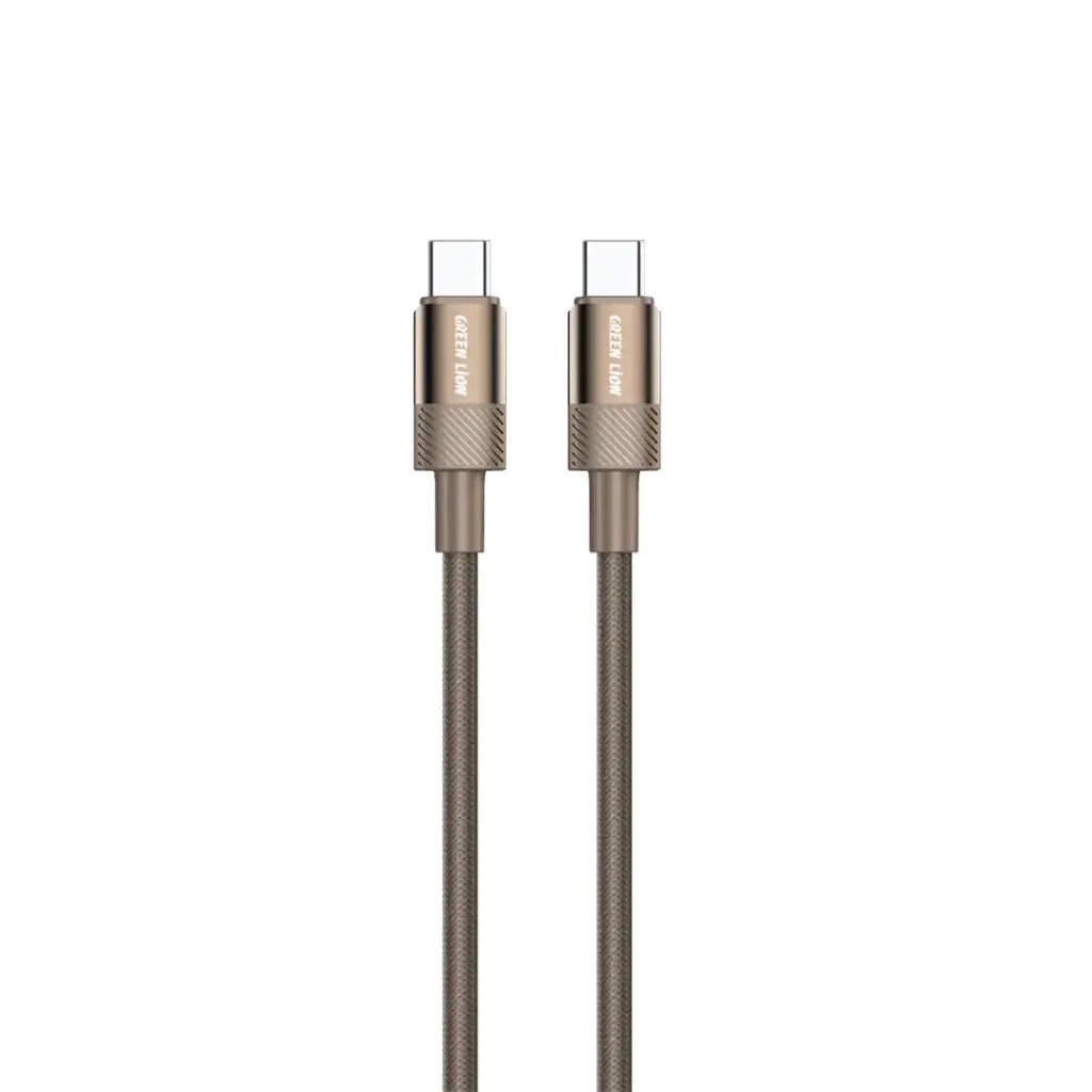 كيبل جرين لايون يو اس بي سي الى يو اس بي سي بقدرة 60 واط وطول 1 متر - تيتانيوم | Green Lion Desert Spark Cable USB-C to USB-C 1M 60W - Desert Titanium