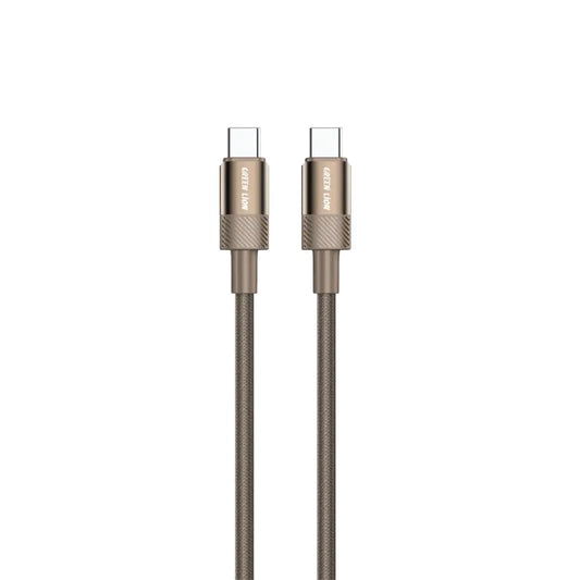 كيبل جرين لايون يو اس بي سي الى يو اس بي سي بقدرة 60 واط وطول 1 متر - تيتانيوم | Green Lion Desert Spark Cable USB-C to USB-C 1M 60W - Desert Titanium