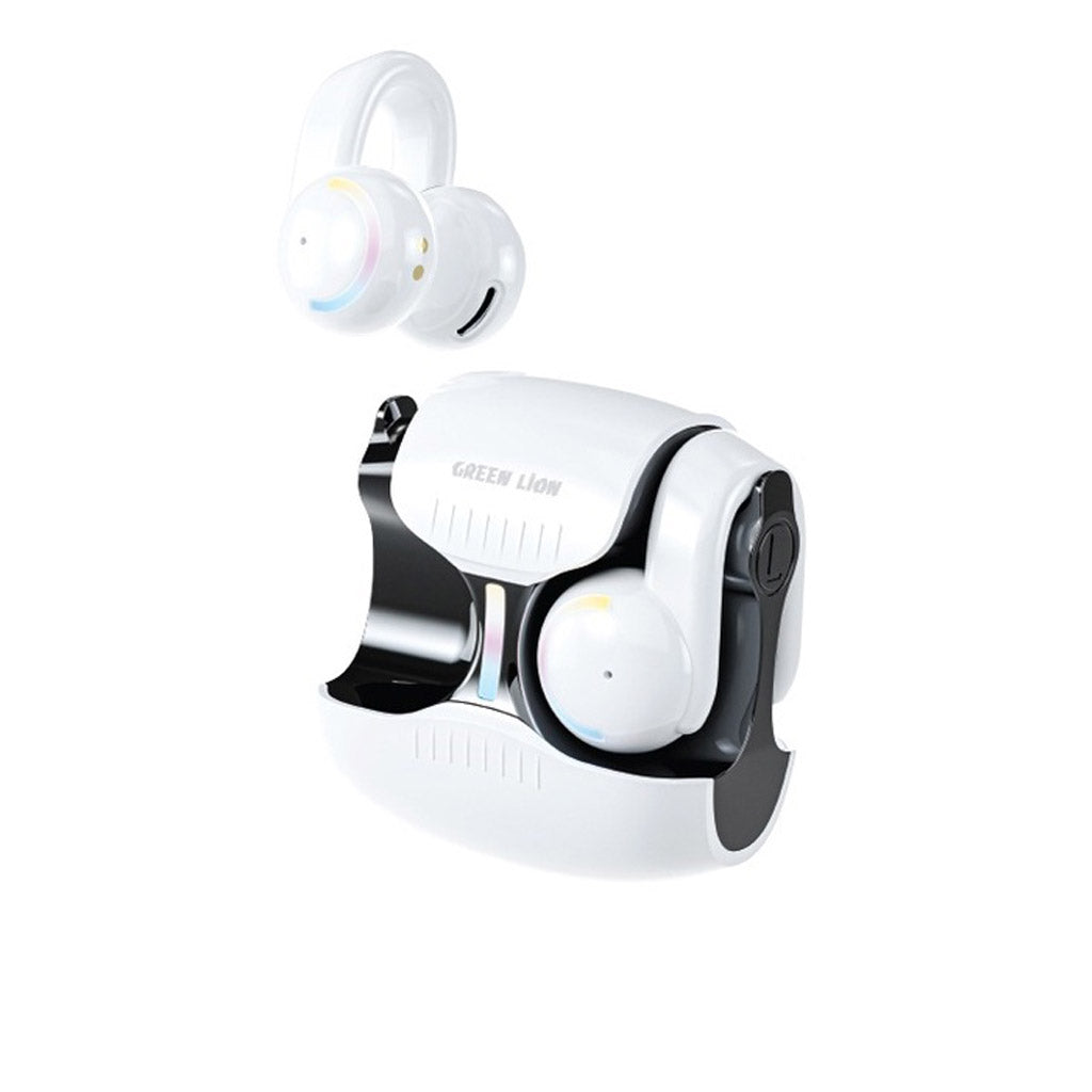 Green Lion Ear Clip 360 Wireless Earbuds - White -سماعات أذن لاسلكية جرين ليون
