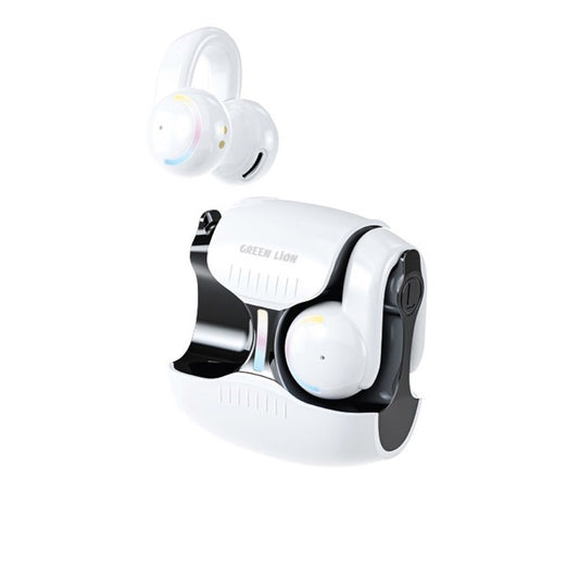 Green Lion Ear Clip 360 Wireless Earbuds - White -سماعات أذن لاسلكية جرين ليون