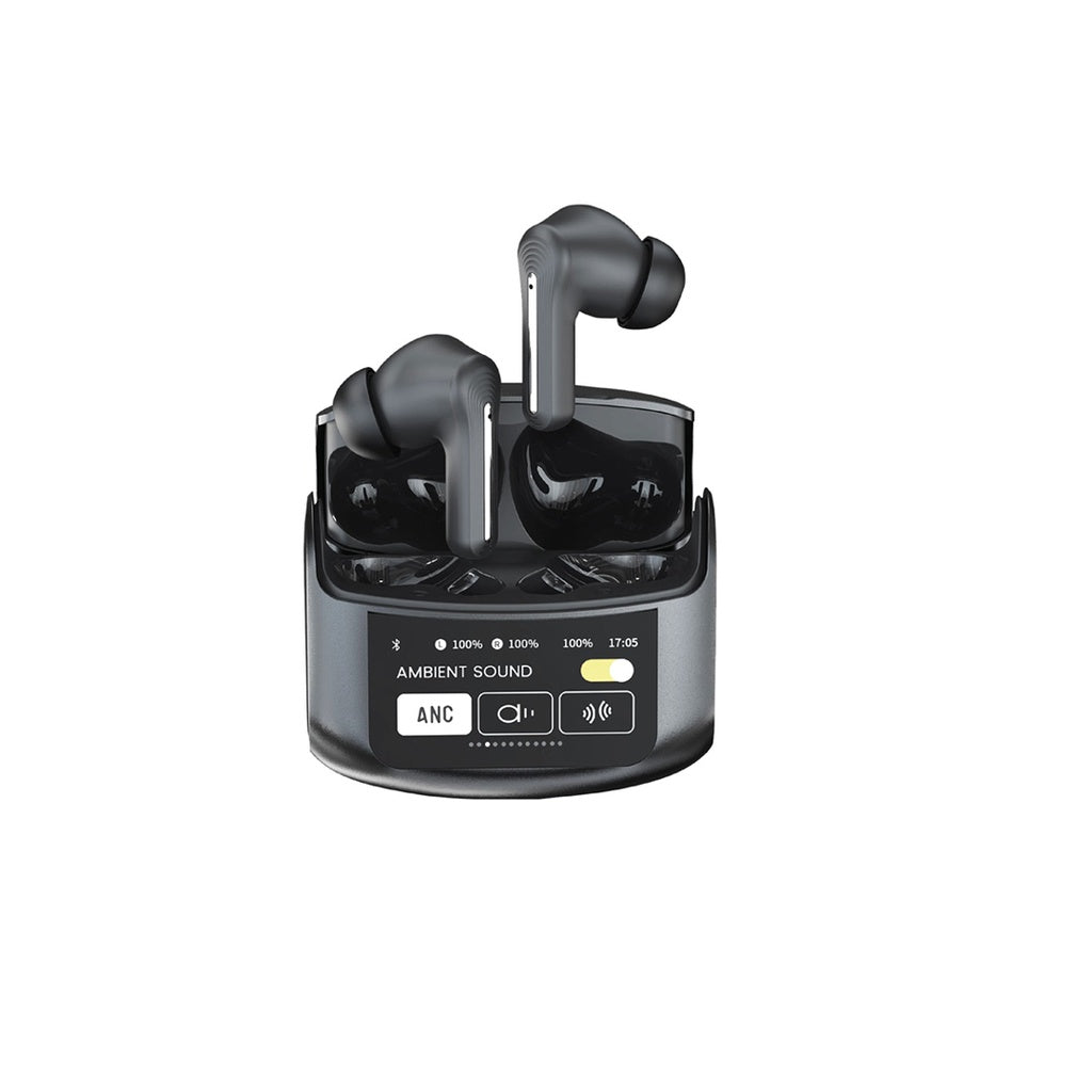 سماعات جرين لايون ايليت ويف بخاصية الغاء الضوضاء النشط وشاشة لمس مدمجة - اسود | Green Lion EliteWave ANC Inbuilt Touch Screen - Black