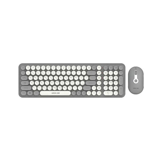 طقم كيبورد وماوس لاسلكي جرين لايون GKM-300 - رمادي | Green Lion GKM-300 Wireless Keyboard + Mouse - Grey