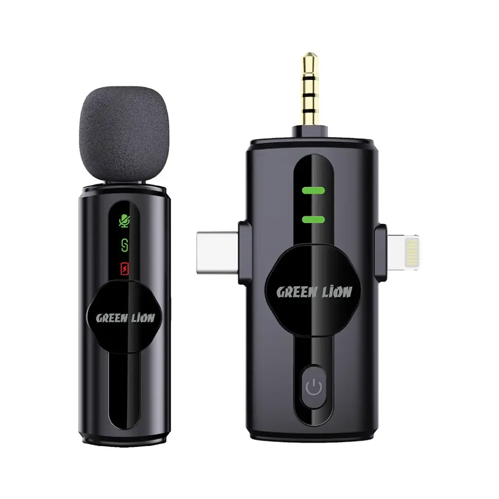 مايكروفون جرين لايون 3 في 1 - اسود | Green Lion GM-79X Microphone 3 In 1 - Black
