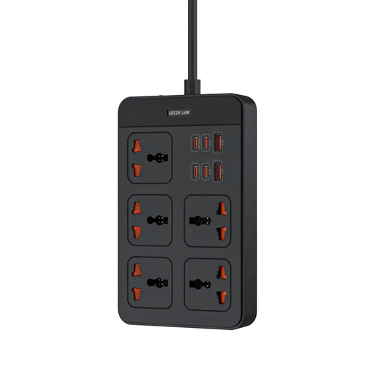 وصلة كهربائية جرين لايون GS 500 بقدرة 2500 واط مع شحن سريع بقدرة 20 واط - اسود | Green Lion GS 500 Power Socket PD20W - Black
