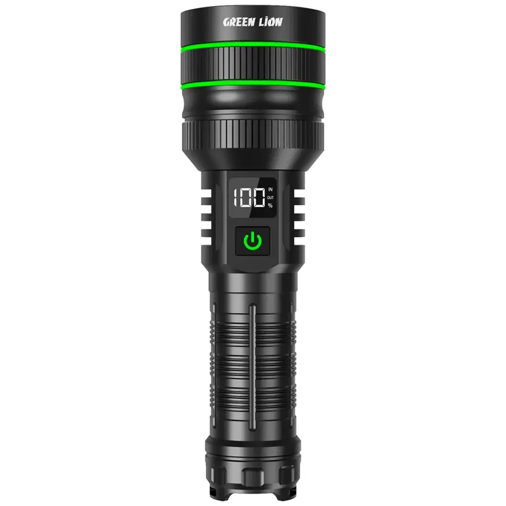 كشاف جرين لايون هايبر راي برو بقوة 3000 لومن - اسود | Green Lion Hyper Ray Pro 3000LM LED Torch – Black