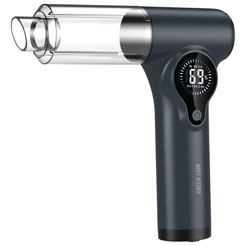 جرين لايون اغنايتور 4 في 1, مشغل سيارة ومنفاخ هواء ومكنسة وباور بانك - رمادي | Green Lion Ignitor 12V 4 in 1, Jump Starter | Blower | Vacuum And Power Bank - Gray