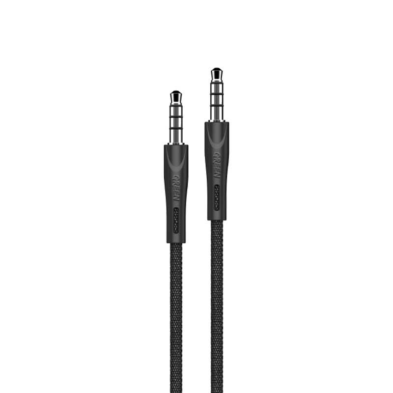 كيبل جرين لايون AUX الى AUX بطول 1.2 متر - اسود | Green AUX 3.5 to AUX 3.5 Cable 1.2M 2.4A - Black