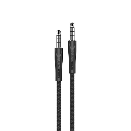 كيبل جرين لايون AUX الى AUX بطول 1.2 متر - اسود | Green AUX 3.5 to AUX 3.5 Cable 1.2M 2.4A - Black