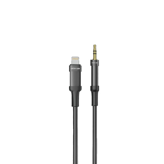 كيبل جرين لايون لايتننغ الى AUX بطول 1 متر - اسود | Green Lion Lightning to AUX Braided Cable 1M - Black