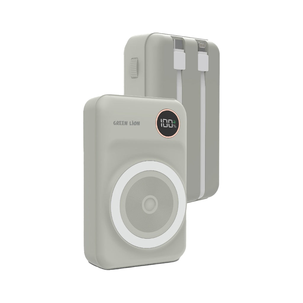 باور بانك جرين لايون ماج سيف بسعة 20,000 مللي أمبير وبقدرة شحن 20 واط | Green Lion MagSafe Integrated Power Bank 20000mAh PD 20W