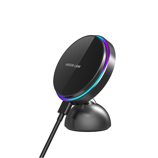 Green Lion Magprime Car Charger Holder - Black - حامل وشاحن سيارة جرين ليون ماج برايم اسود