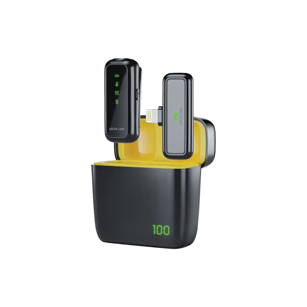 مايكروفون جرين لايون 65X لتايب سي / لايتننغ مع ميزة عزل الضوضاء - اسود | Green Lion 65X Microphone for Type-C / Lightning - Black