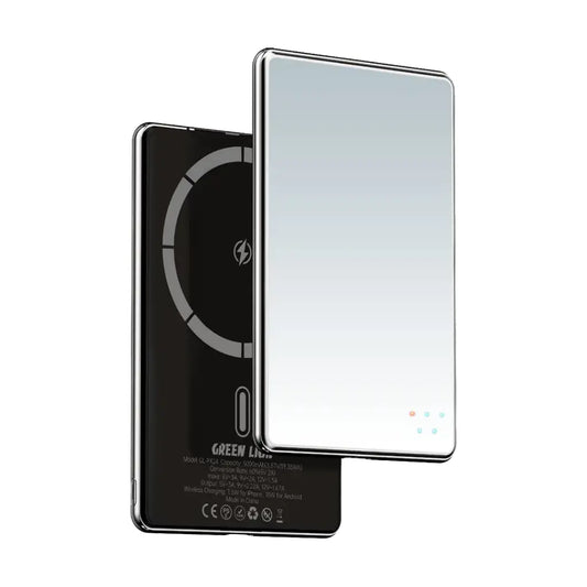 Green Lion Mirror Design 5000mAh Power Bank - باور بانك جرين ليون بتصميم المرآة 5000 مللي امبير