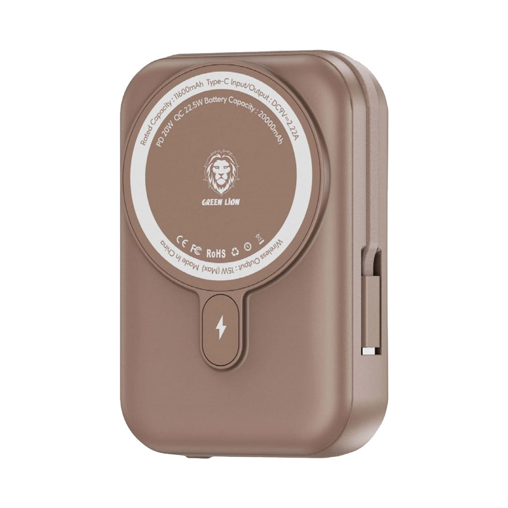 باور بانك جرين لايون موناكو ماج سيف بسعة 20,000 مللي امبير | Green Lion Monaco Magsafe 20000mah Power Bank