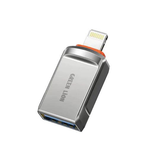 محول OTG جرين لايون من يو اس بي اي الى لايتننغ - رمادي | Green Lion OTG Adapter USB-A To Lightning – Gray