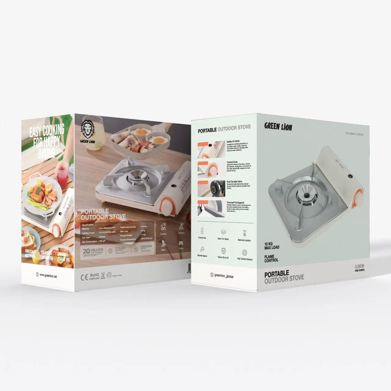 موقد جرين لايون المحمول للرحلات بقدرة 3.5 كيلو واط | Green Lion Portable Outdoor Stove 3.5KW