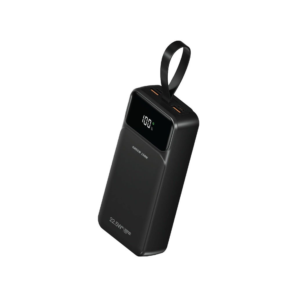 Green Lion Power Tank Power Bank 30000mAh PD 22.5W with Fast Charging Cable - جرين ليون – باور تانك باور بنك 30000mAh PD 22.5W مع كابل شحن سريع