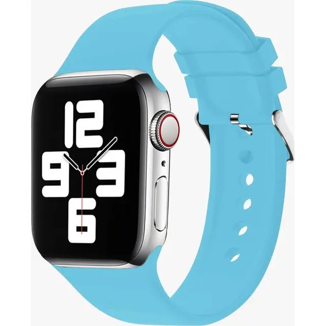 سوار جرين لايون سيليكون مع مشبك متوافق مع ساعات ابل 42/44/45 ملم | Green Lion Green Silicone Band with Buckle Watch Strap for Apple Watch 42/44/45MM