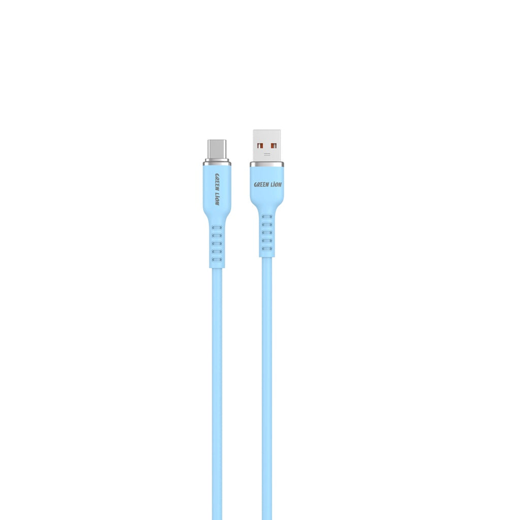 كيبل جرين لايون يو اس بي اي الى يو اس بي سي, سيليكون بطول 1 متر, شحن سريع 15 واط | Green Lion USB-A TO USB-C Silicone Cable 1M 15W.