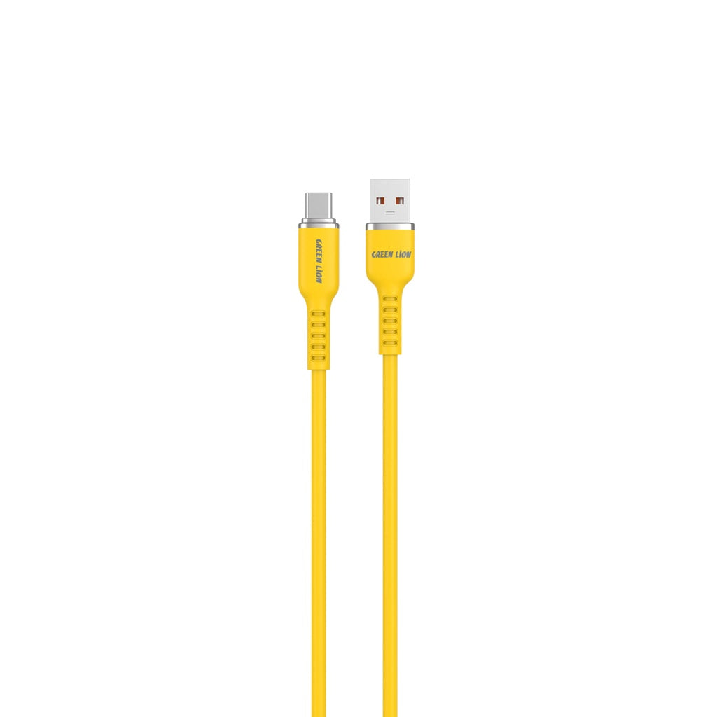 كيبل جرين لايون يو اس بي اي الى يو اس بي سي, سيليكون بطول 1 متر, شحن سريع 15 واط | Green Lion USB-A TO USB-C Silicone Cable 1M 15W.