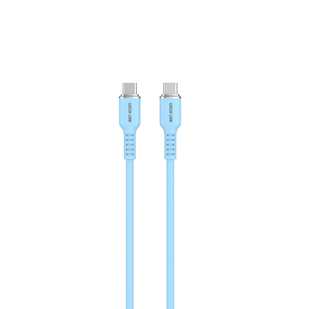 كيبل جرين لايون يو اس بي سي الى يو اس بي سي, سيليكون بقدرة شحن 60 واط وطول 1 متر | Green Lion USB-C to USB-C Silicone Cable, 60W 1M.