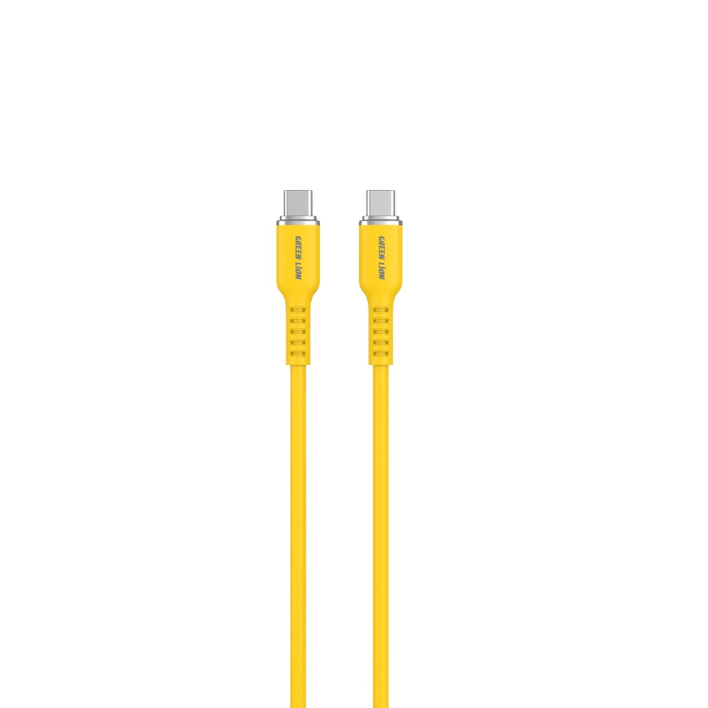 كيبل جرين لايون يو اس بي سي الى يو اس بي سي, سيليكون بقدرة شحن 60 واط وطول 1 متر | Green Lion USB-C to USB-C Silicone Cable, 60W 1M.