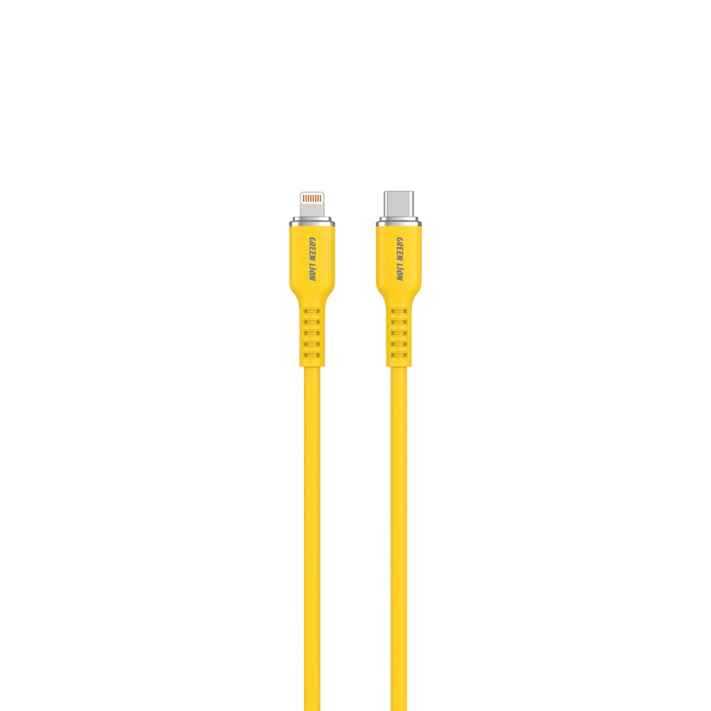 Green Lion USB-C TO Lightning Silicone Cable - كابل جرين ليون تايب سي الى لايتننج سيلكون  18 واط