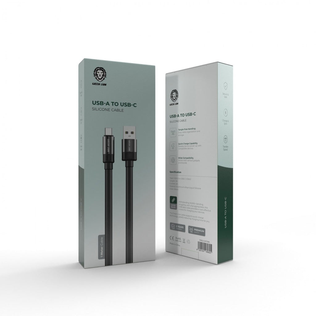 Green Lion Liquid Silicone Cable 1m - كابل جرين ليون  سيلكون طول 1 متر