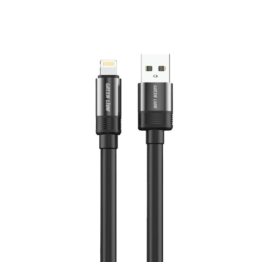 كيبل جرين لايون يو اس بي اي الى لايتننغ بطول 1 متر - اسود | Green Lion Liquid Silicone Cable USB to Lightning 1m - Black