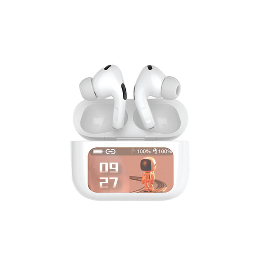Green Lion Touch Tone Lite Active Noise Cancellation - White - سماعة جرين ليون توتش تون لايت مع إلغاء الضوضاء وعرض رقمي