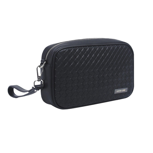 Green Lion Verso Clutch Bag - Black - شنطة كلتش جرين ليون فيرسو جلد بسعة كبيرة ومقاومة للماء