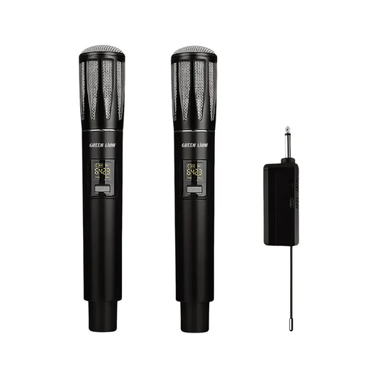 Green Lion Wireless Dual Mic Cordless Microphone - ميكروفون لاسلكي ثنائي من جرين ليون