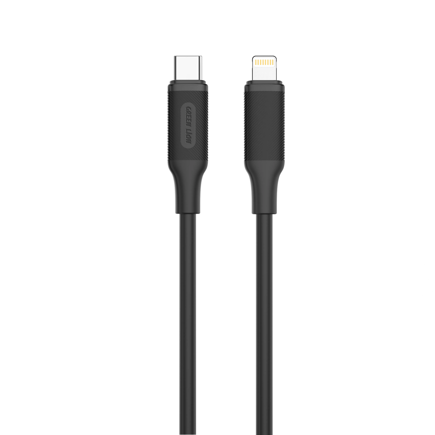 كيبل جرين لايون يو اس بي سي الى لايتننغ بقدرة شحن 27 واط وطول 1 متر - اسود | Green Lion USB-C to Lightning PVC Cable 1M PD 27W - Black